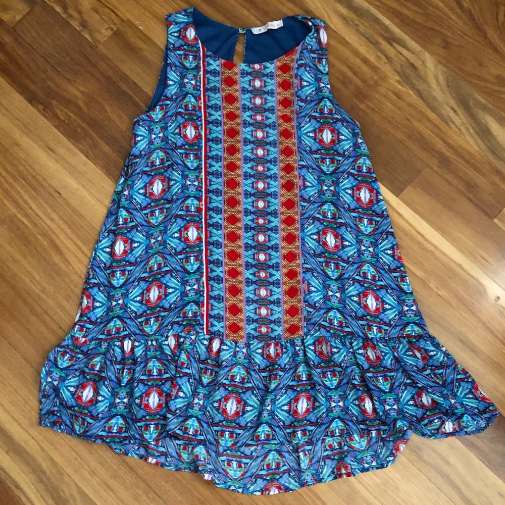 Izzy and Lola Flutter Hem Sleeveless Shift